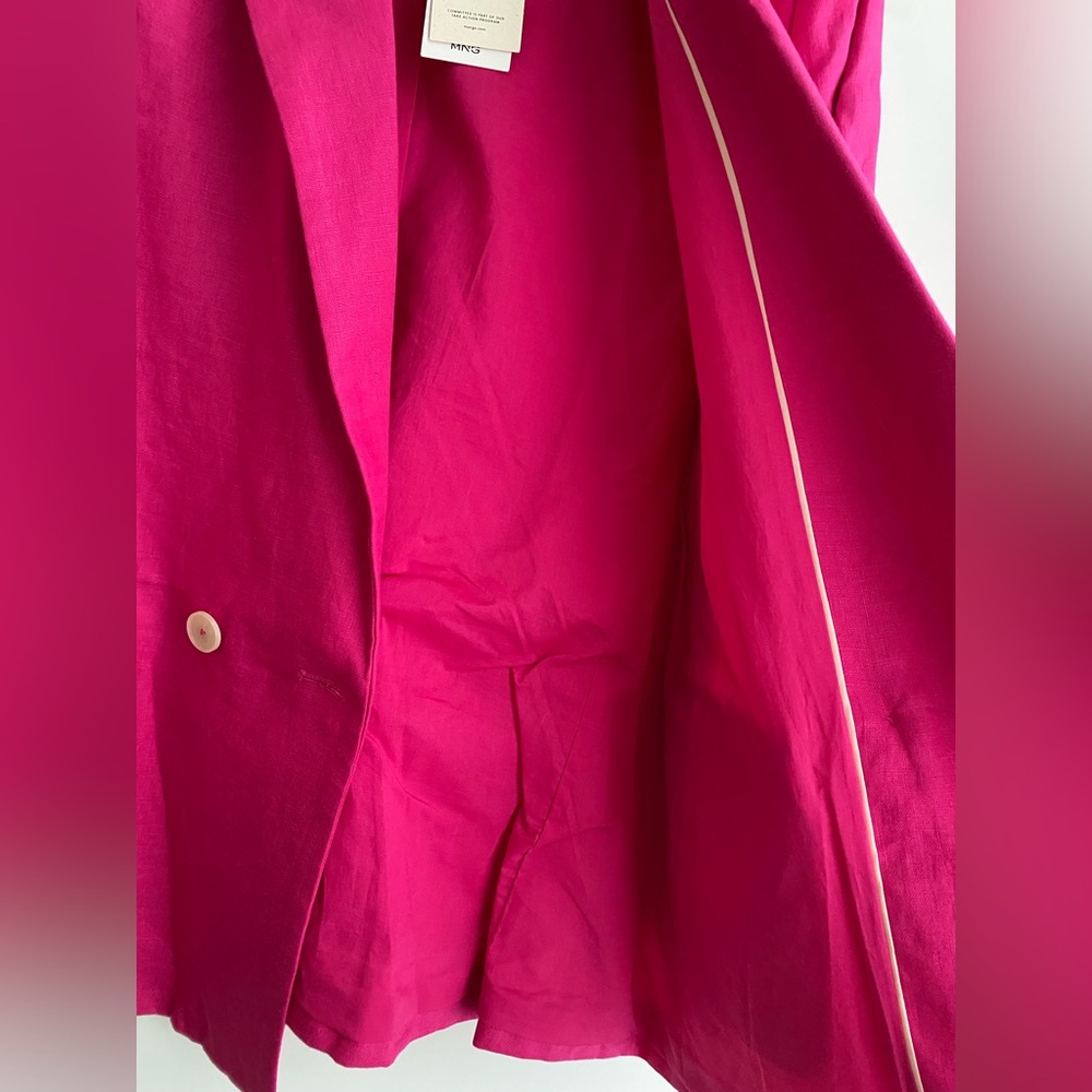 Mango Pink Linen Blazer - Picture 5 of 9